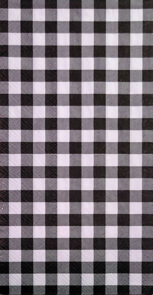 TWO Individual Paper Guest Decoupage Napkins - 2251 Black & White Buffalo Check