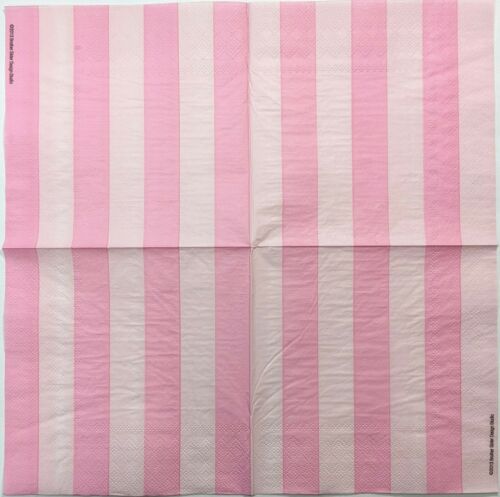 TWO Individual Paper Lunch Decoupage Napkins - Pink Stripes 1125