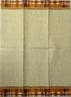 TWO Individual Paper Guest Decoupage Napkins - 1623 Autumn Plaid Border