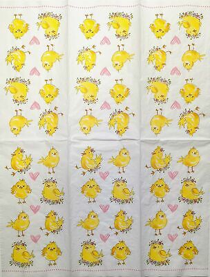TWO Individual Paper Guest Decoupage Napkins - 1870 Easter Chick Love