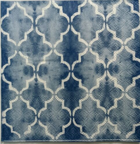 TWO Individual Paper Cocktail Decoupage Napkins - Faded Blue Décor 1257