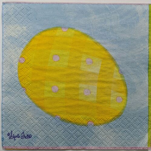 TWO Individual Paper Cocktail Decoupage Napkins- Springtime Eggs 1138