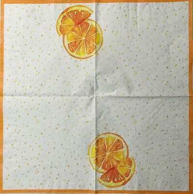 TWO Individual Paper Cocktail Decoupage Napkins - 1532 Summer Orange Delight