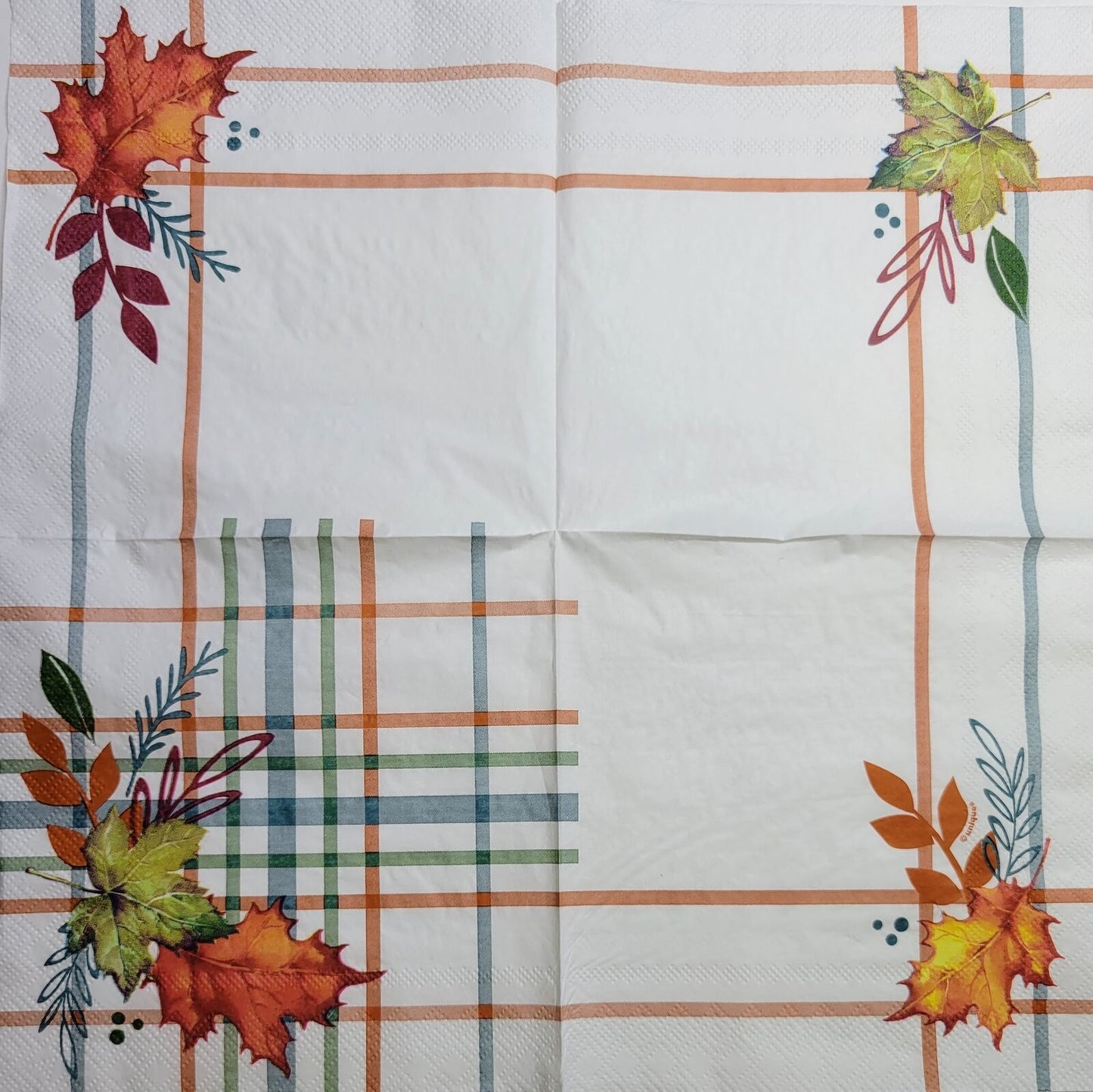 TWO Individual Paper Lunch Decoupage Napkins - 2511 Thankful Autumn Leaves