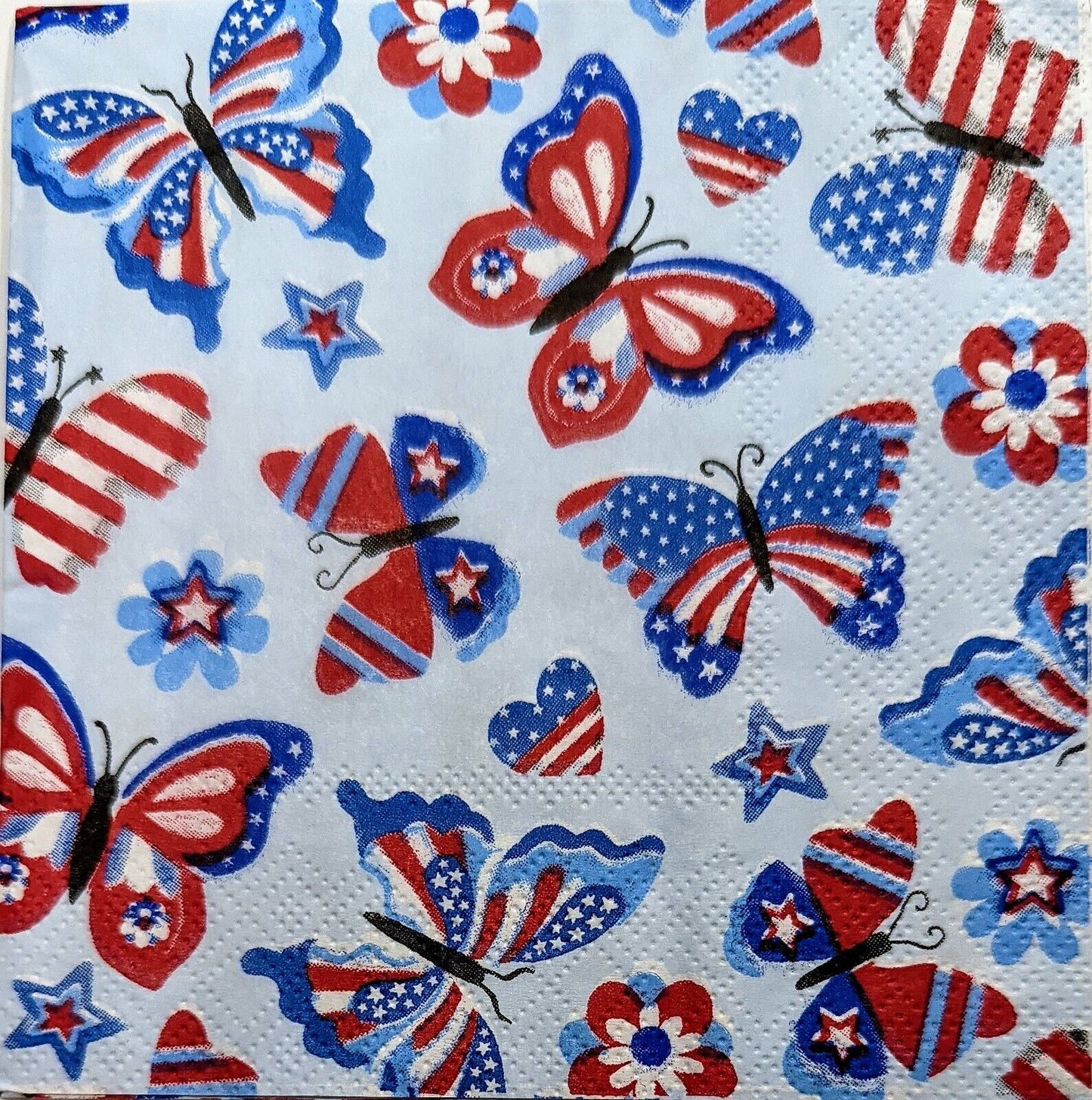 TWENTY Individual Paper, 3-ply Decoupage Napkins - Patriotic Theme Pack