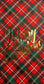 TWO Individual Paper Guest Decoupage Napkins - 2536 Merry Christmas Plaid Foil