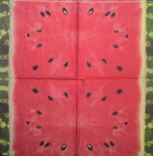 TWO Individual Paper Lunch Decoupage Napkins - 2635 Summer Watermelon