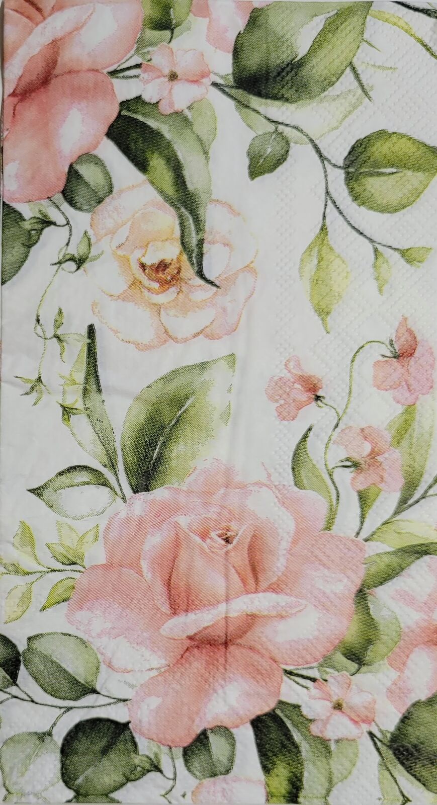 TWO Individual Paper Guest Decoupage Napkins - 2426 Roses in Soft Bloom