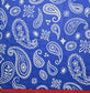 TWO Individual Paper Cocktail Decoupage Napkins - 2771 Blue Bandana w Red Border