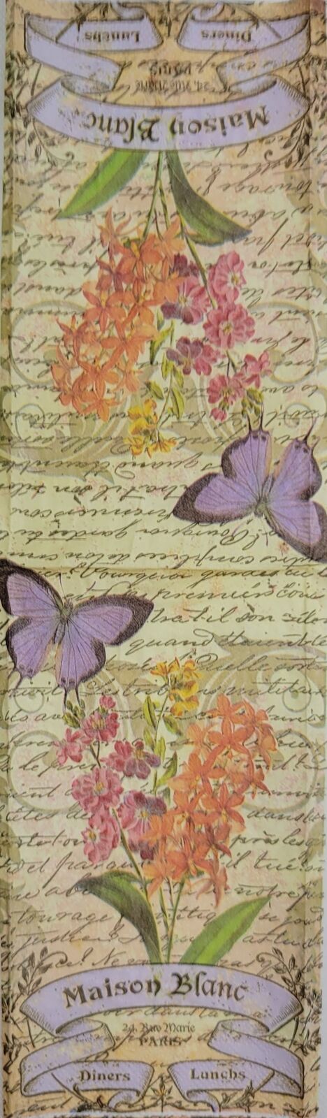 TWO Individual Paper Guest Decoupage Napkins- 2430 Maison Blanc Floral Butterfly