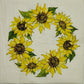 TWO Individual Paper Cocktail Decoupage Napkins - 2446 Sunflower Wreath