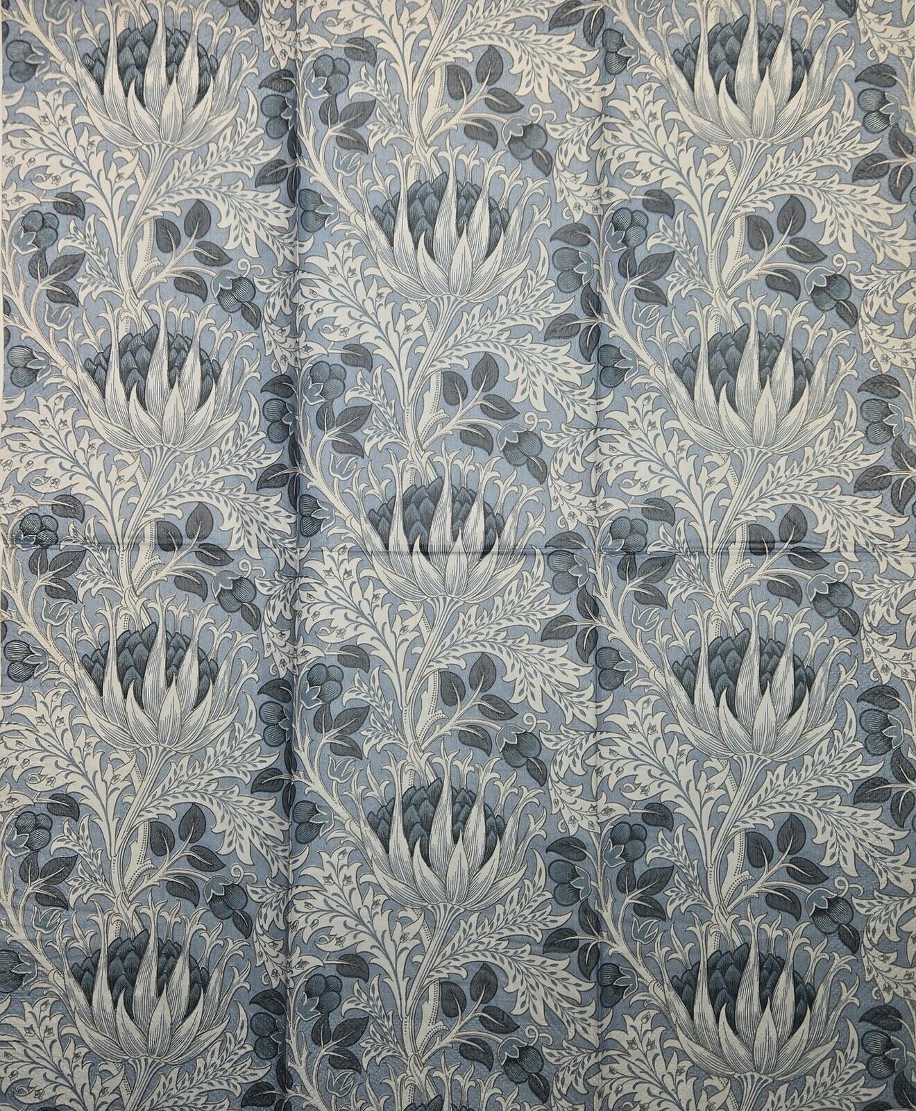 TWO Individual Paper Guest Decoupage Napkins - 2753 Floral Blue/Gray Deco