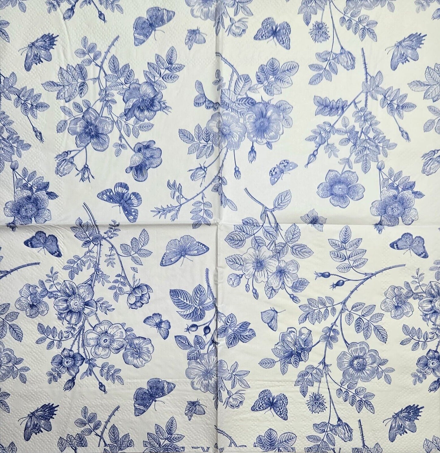 TWO Individual Paper Cocktail Decoupage Napkins - 2607 Spring's Shade of Blue