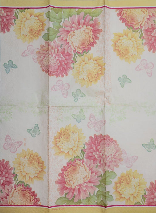 TWO Individual Paper Guest Decoupage Napkins - 2422 Butterfly Blooms