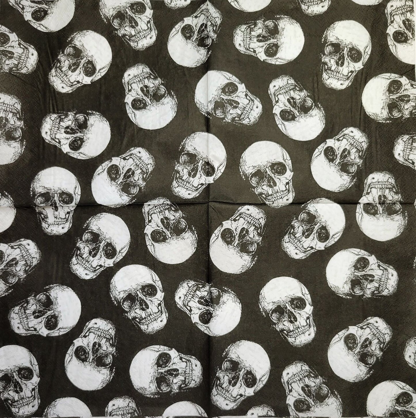 TWO Individual Paper Lunch Decoupage Napkins - 2484 Halloween Spooky Skulls