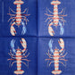 TWO Individual Paper Cocktail Decoupage Napkins - 2394 American Lobster on Blue