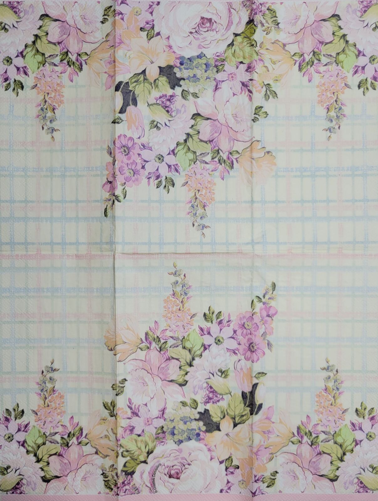 TWO Individual Paper Guest Decoupage Napkins - 2412 Pink Floral Bloom