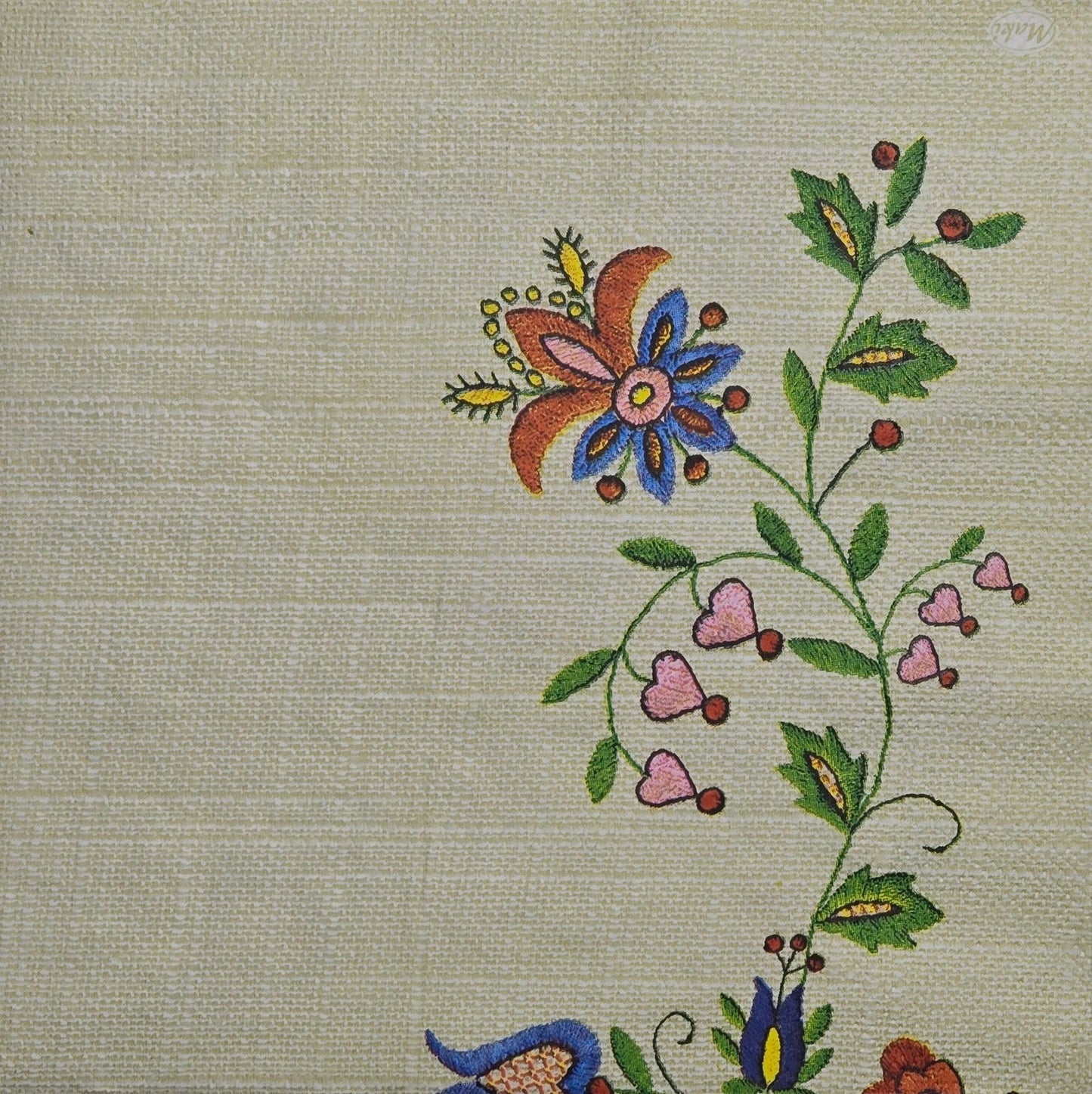 TWO Individual Paper Lunch Decoupage Napkins - 2794 Kashubian Folk Floral