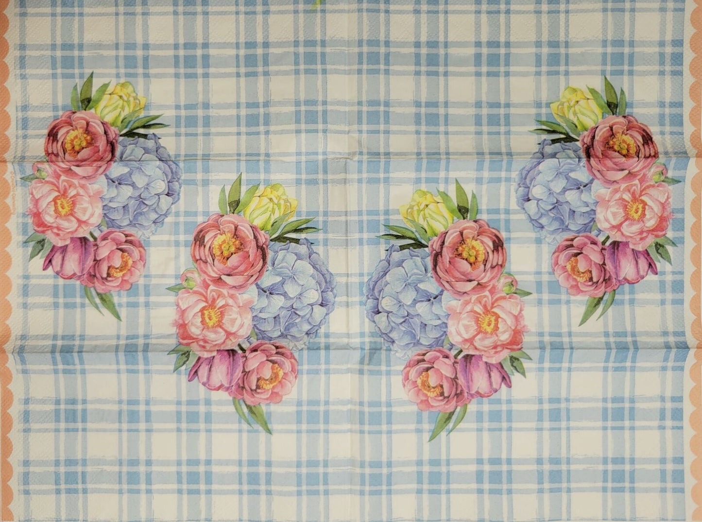 TWO Individual Paper Guest Decoupage Napkins - 2428 Floral Picking Picnic