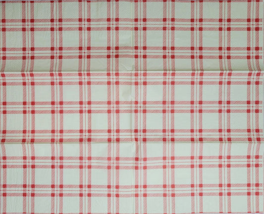 TWO Individual Paper Guest Decoupage Napkins - 2379 Picnic Red Plaid