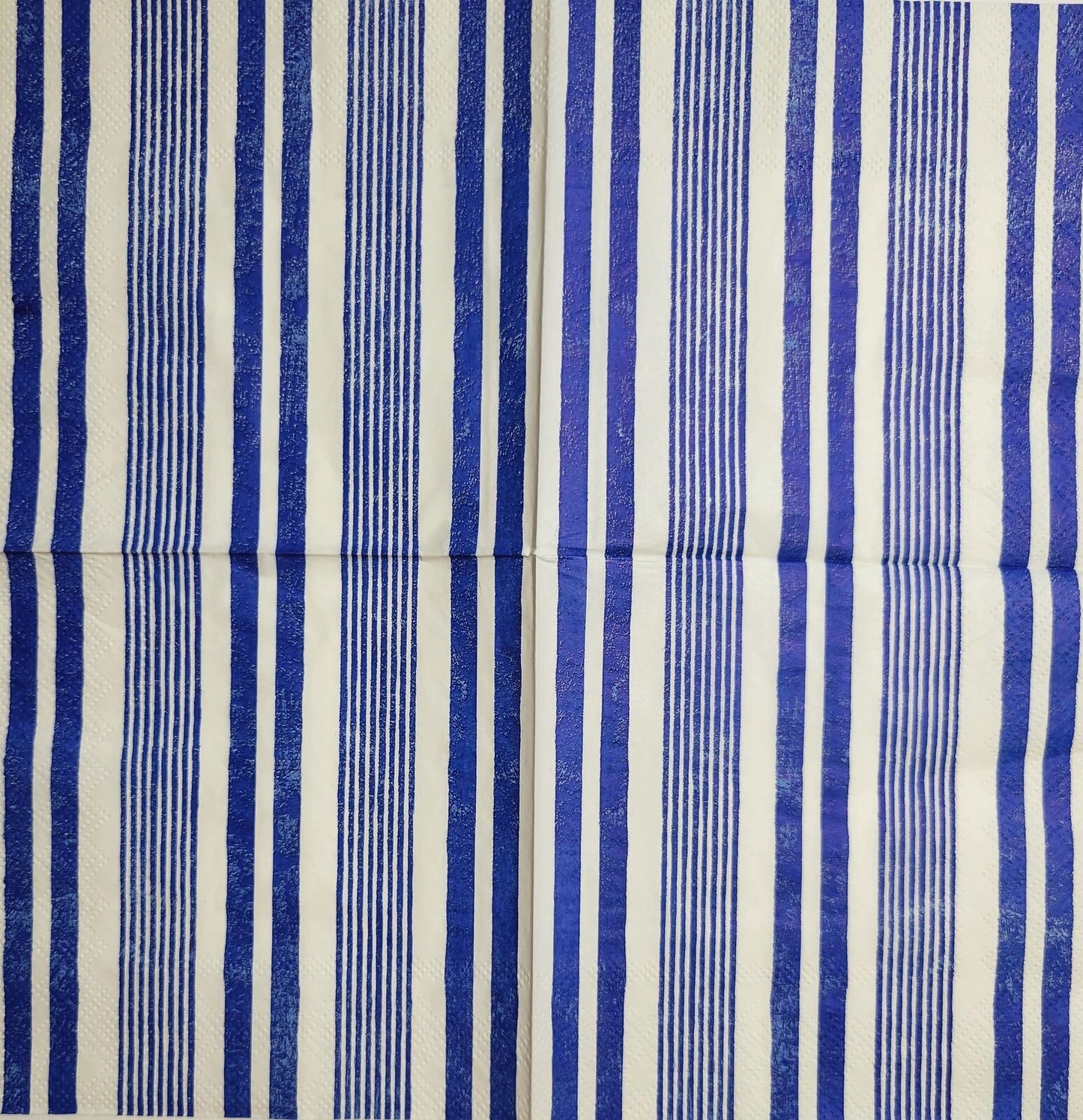 TWO Individual Paper Cocktail Decoupage Napkins - 2390 Blue Stripe Pattern