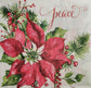 TWO Individual Paper Lunch Decoupage Napkins - 2512 Poinsettia Peace