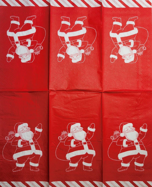 TWO Individual Paper Guest Decoupage Napkins - 2523 Santa in the Red