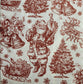 Two Individual Paper Cocktail Decoupage Napkins - 2546 Red Vintage Christmas