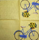 2 Individual Paper Cocktail Decoupage Napkins - 2494 Scripted Bicycle & Flowers