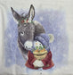 TWO Individual Paper Lunch Decoupage Napkins - 2594 Christmas Donkey and Snowman