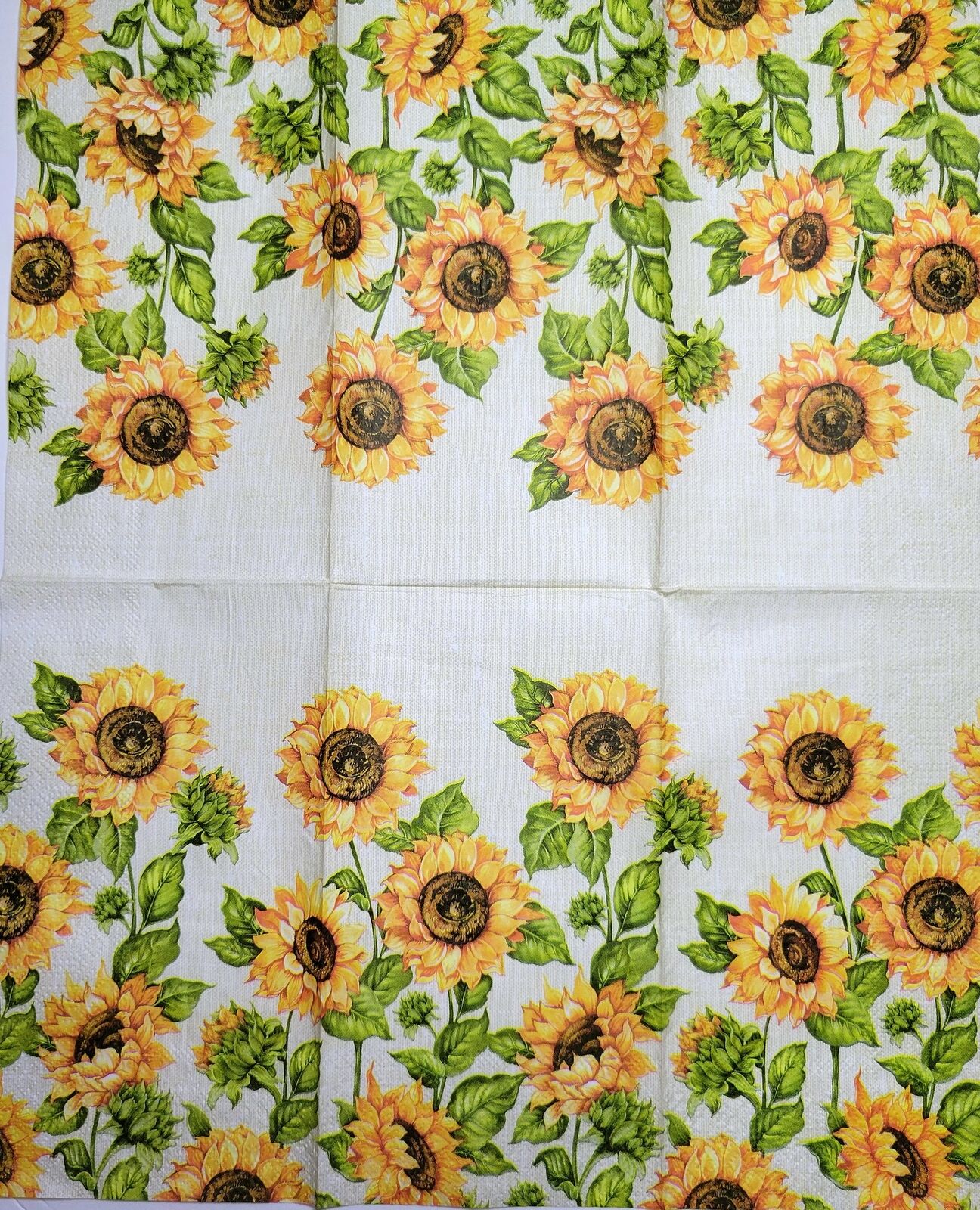 TWO Individual Paper Guest Decoupage Napkins - 2481 Sunflower Abundance