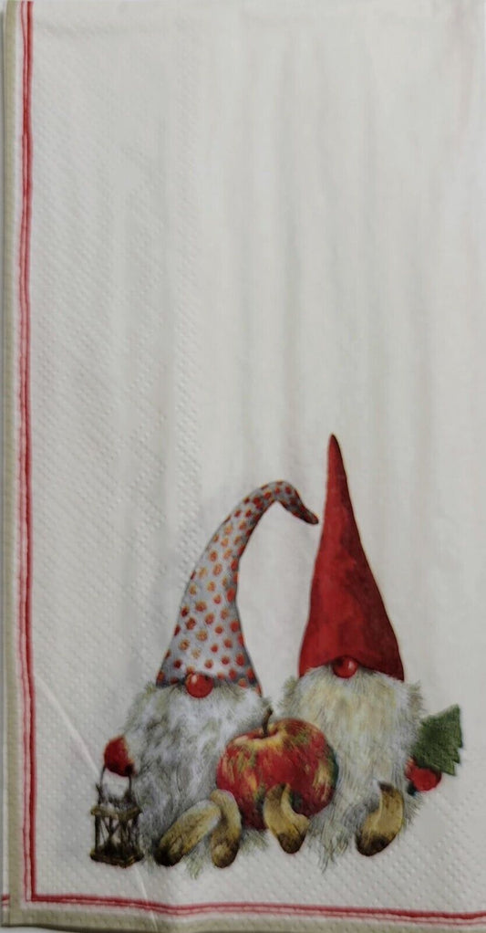 TWO Individual Paper Guest Decoupage Napkins - 2530 Christmas Gnomes