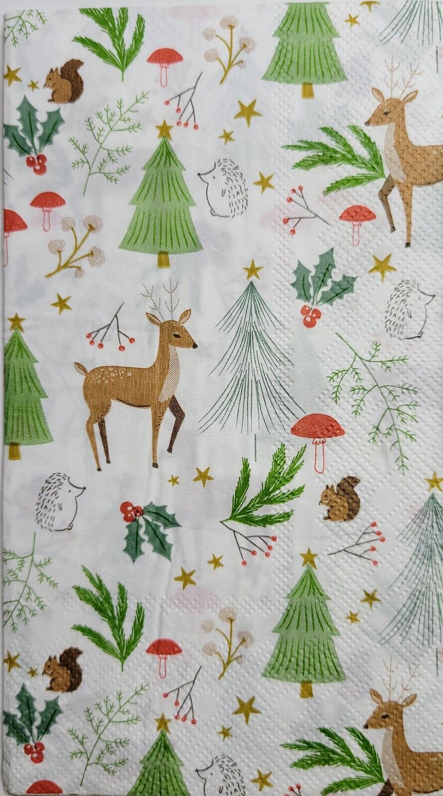 TWO Individual Paper Guest Decoupage Napkins - 2524 Christmas Forest