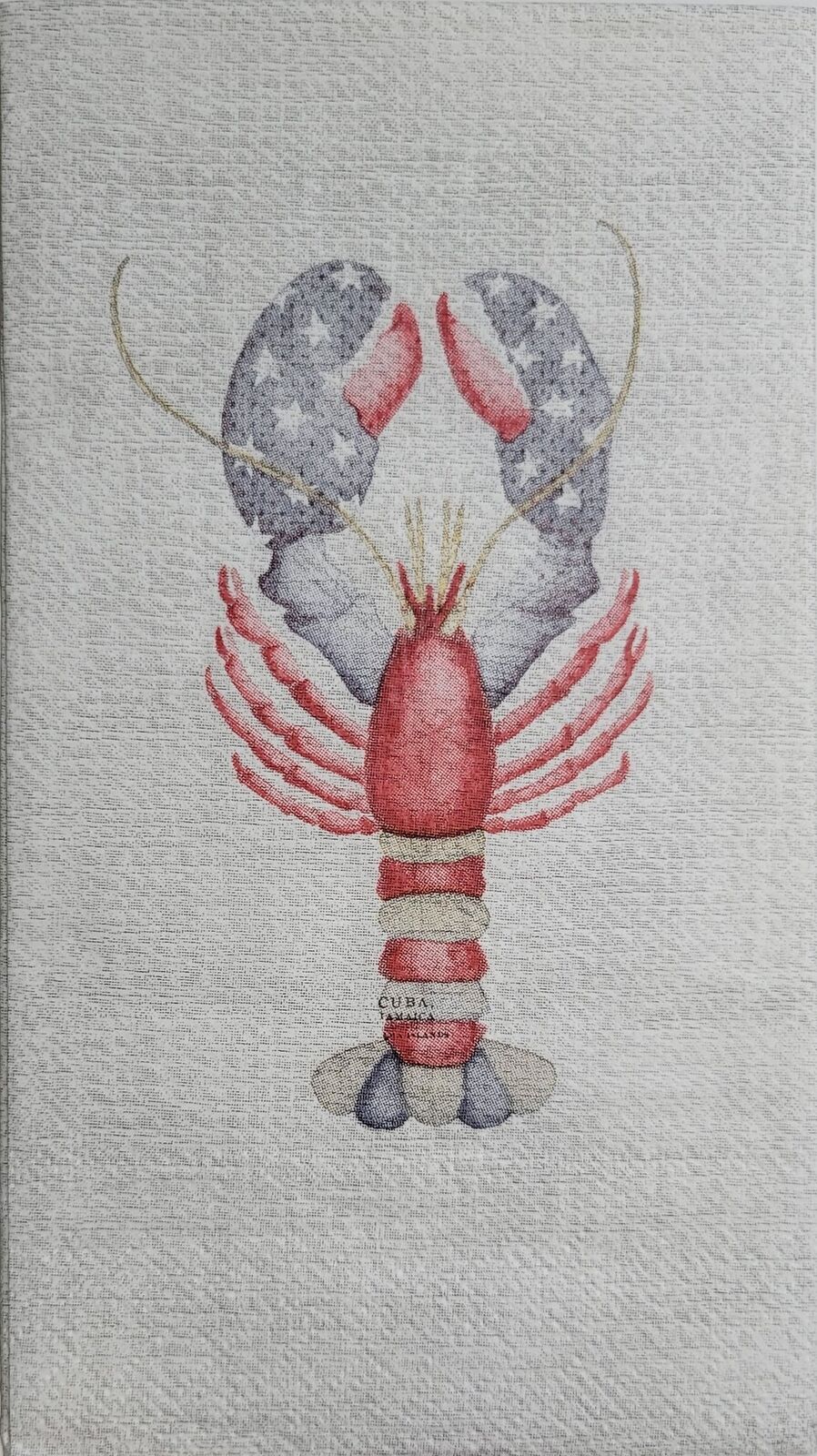 TWO Individual Paper Guest Decoupage Napkins - 2384 Patriotic American Lobster