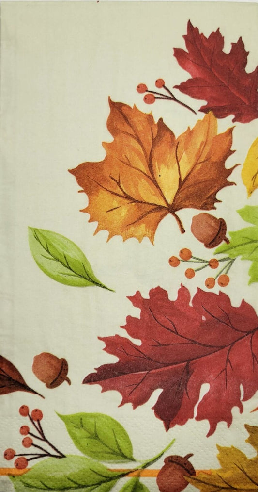 TWO Individual Paper Guest Decoupage Napkins - 2479 Fall Colorful Leaves