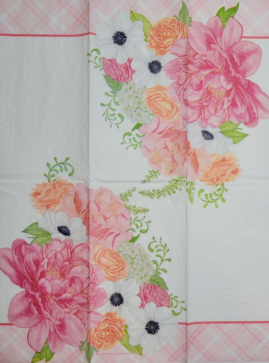 TWO Individual Paper Guest Decoupage Napkins - 2423 Spring's Perfect Floral