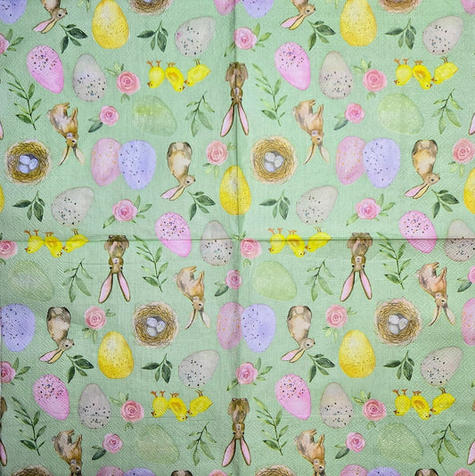 TWO Individual Paper Lunch Decoupage Napkins - 2598 Easter Collage