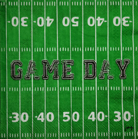 Two Individual Paper Cocktail Decoupage Napkins - 2501 Football Gameday