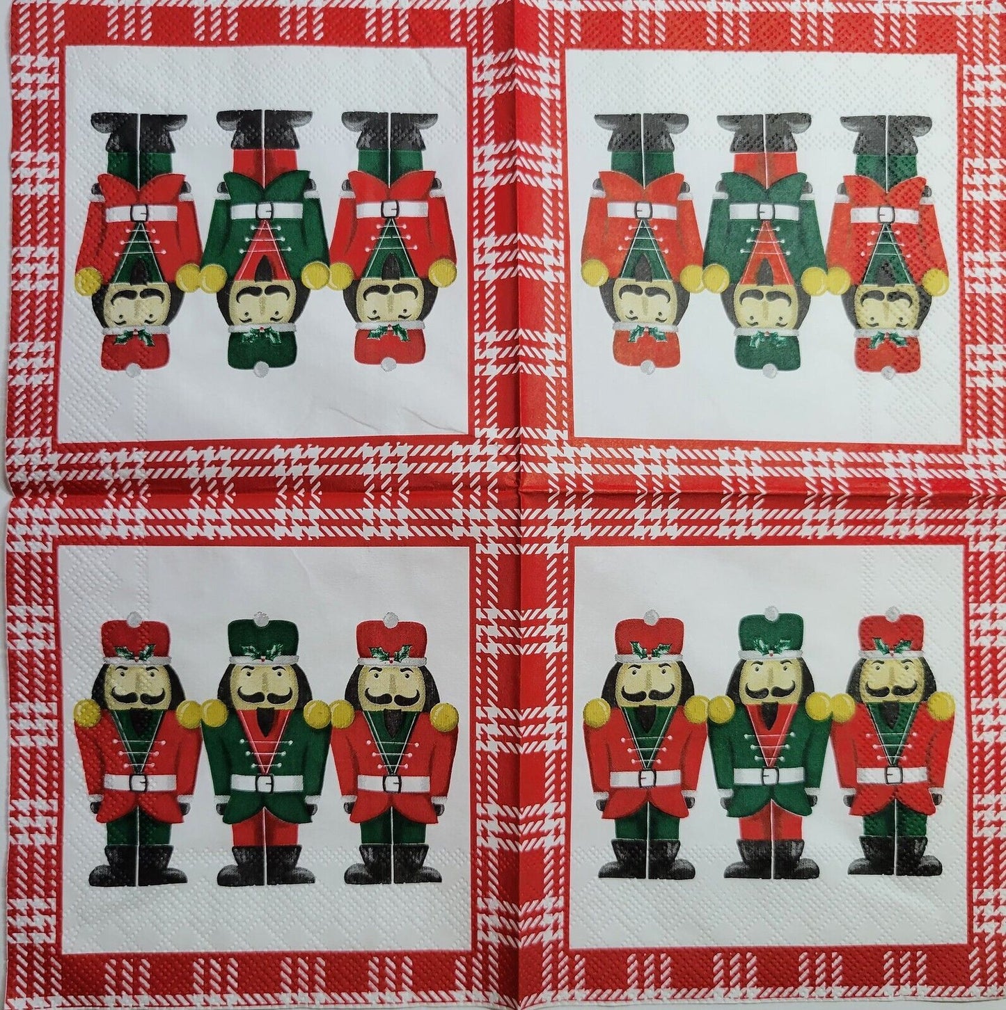 Two Individual Paper Cocktail Decoupage Napkins - 2547 Christmas Nutcrackers