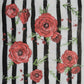 TWO Individual Paper Cocktail Decoupage Napkins - 2397 Red Peonies & Stripes