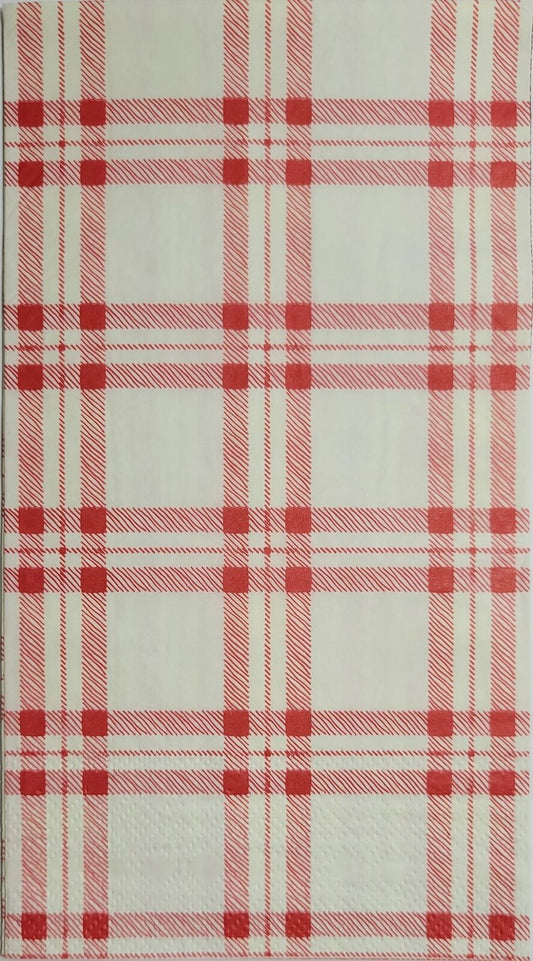 TWO Individual Paper Guest Decoupage Napkins - 2379 Picnic Red Plaid