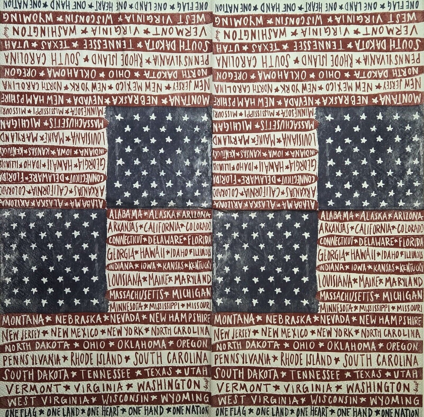 TWO Individual Paper Lunch Decoupage Napkins - 2633 One Flag One Nation States