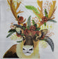 2 Individual Paper Cocktail Decoupage Napkins - 2557 Winter Eve Reindeer