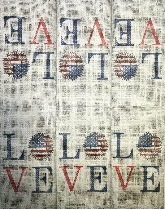 TWO Individual Paper Guest Decoupage Napkins - 2624 Patriotic Love