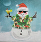 2 Individual Paper Cocktail Decoupage Napkins - 2556 Holiday Snowman w Cocktail