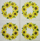 TWO Individual Paper Cocktail Decoupage Napkins - 2446 Sunflower Wreath