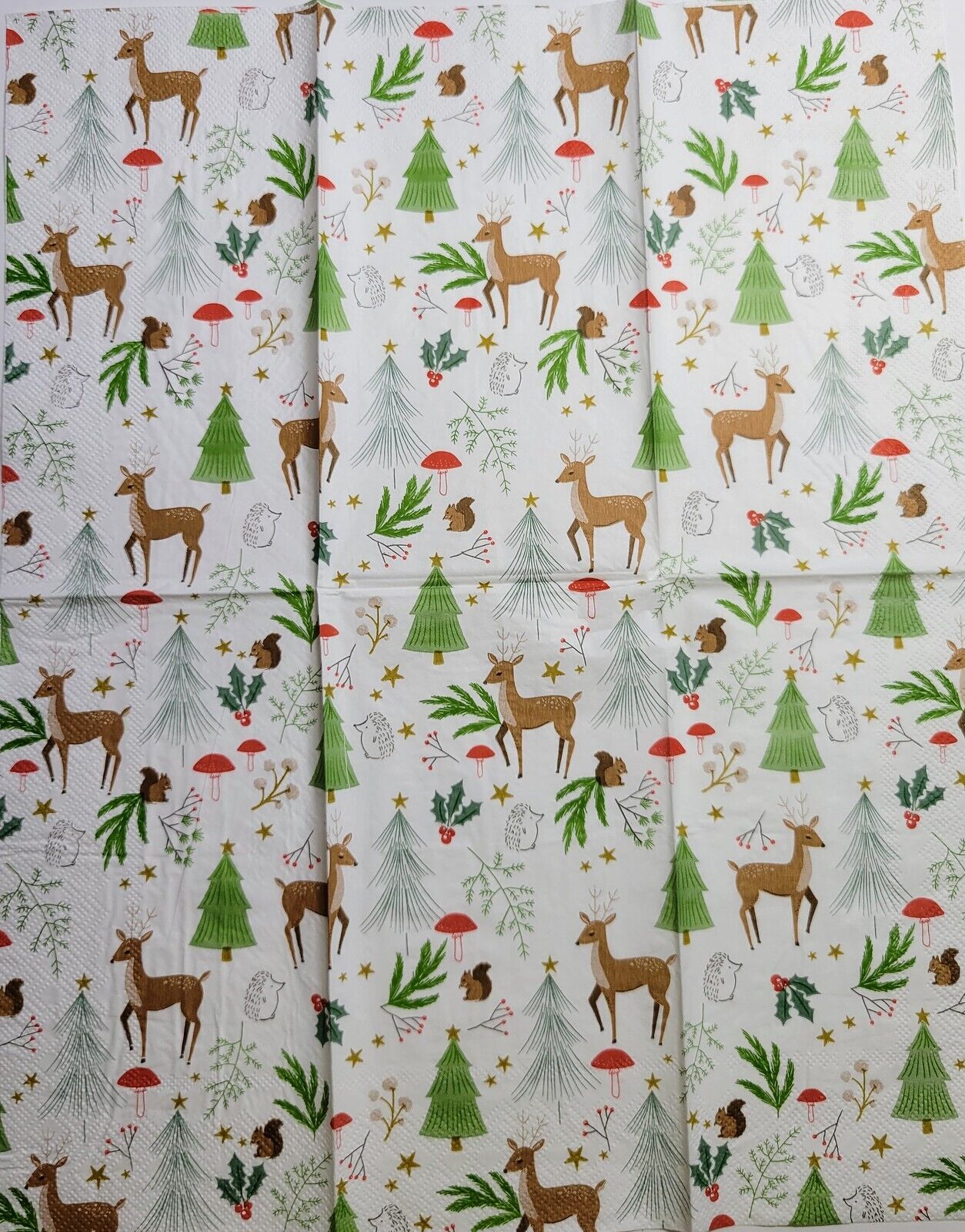 TWO Individual Paper Guest Decoupage Napkins - 2524 Christmas Forest