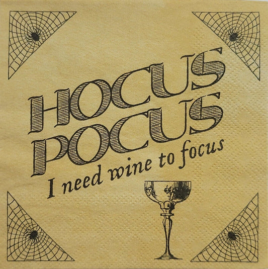 TWO Individual Paper Cocktail Decoupage Napkins - 2465 Hocus Pocus Wine to Focus