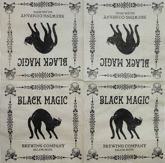 TWO Individual Paper Cocktail Decoupage Napkins - 2463 Black Magic Brewing