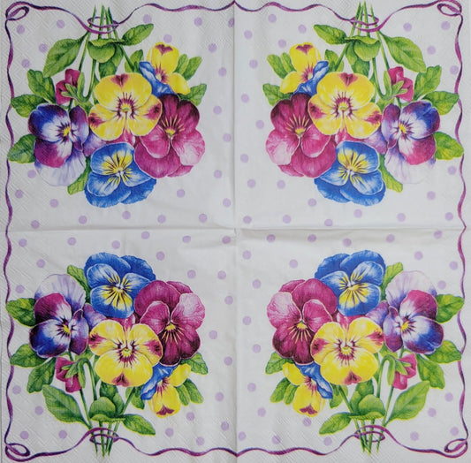 TWO Individual Paper Cocktail Decoupage Napkins- 2402 Little Girl Picked Flowers